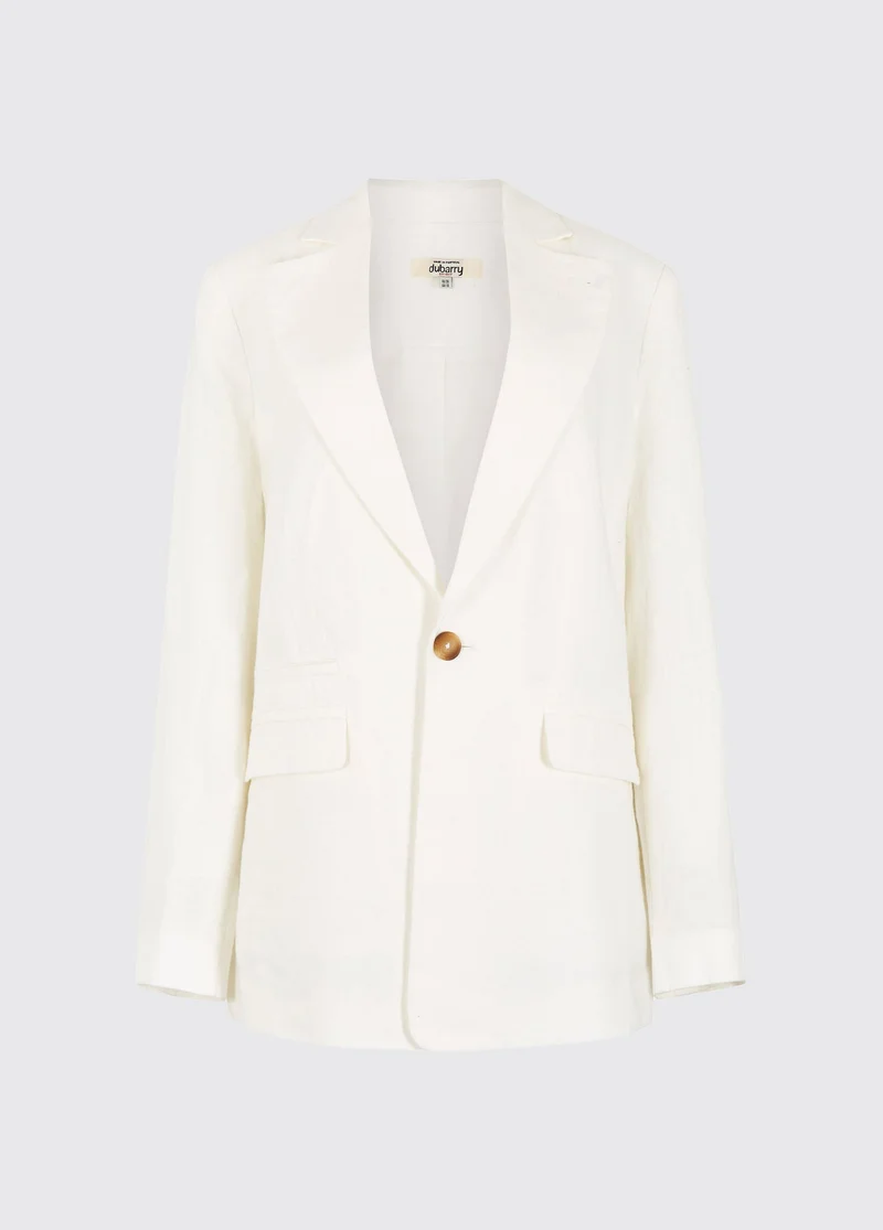 Avonlea Dames Linnen Jas - White