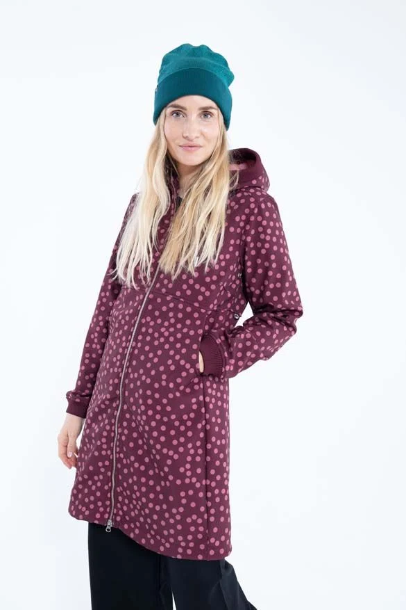 Danefae Softshell Regenjas Dames Bordeaux Stip Line