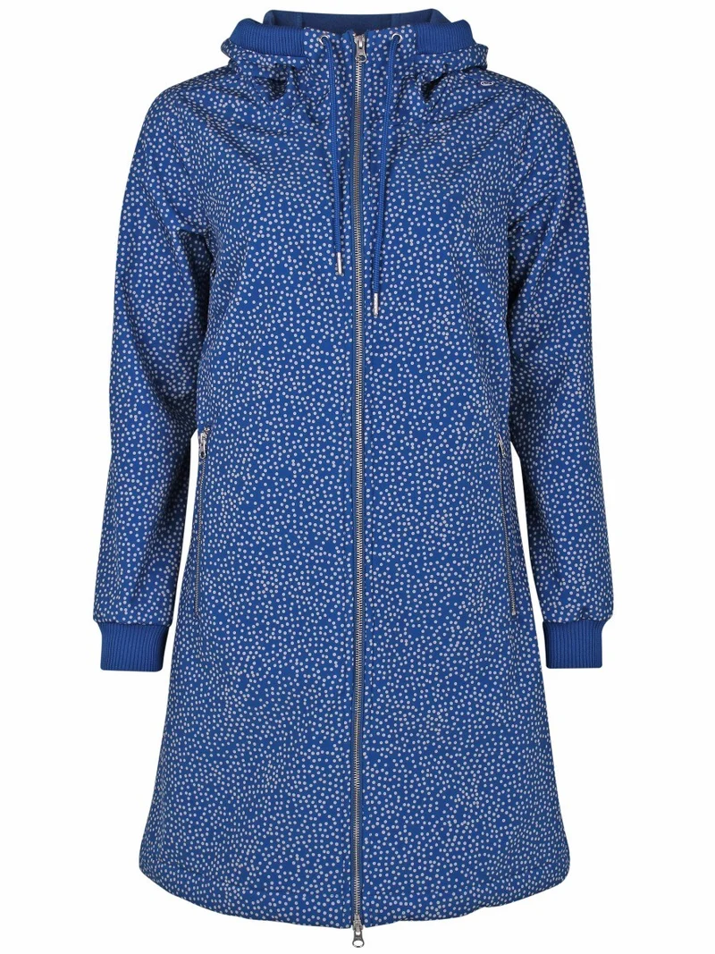 Danefae Sofshell Regenjas Dames Blauw Wit Stip Jane laatste maat XS