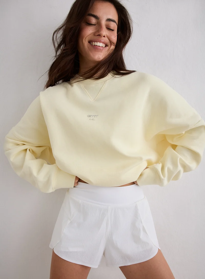 Lemon White Le Run Running Sweatshirt