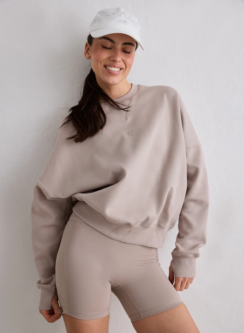Dark Clay Le Run Running Sweatshirt