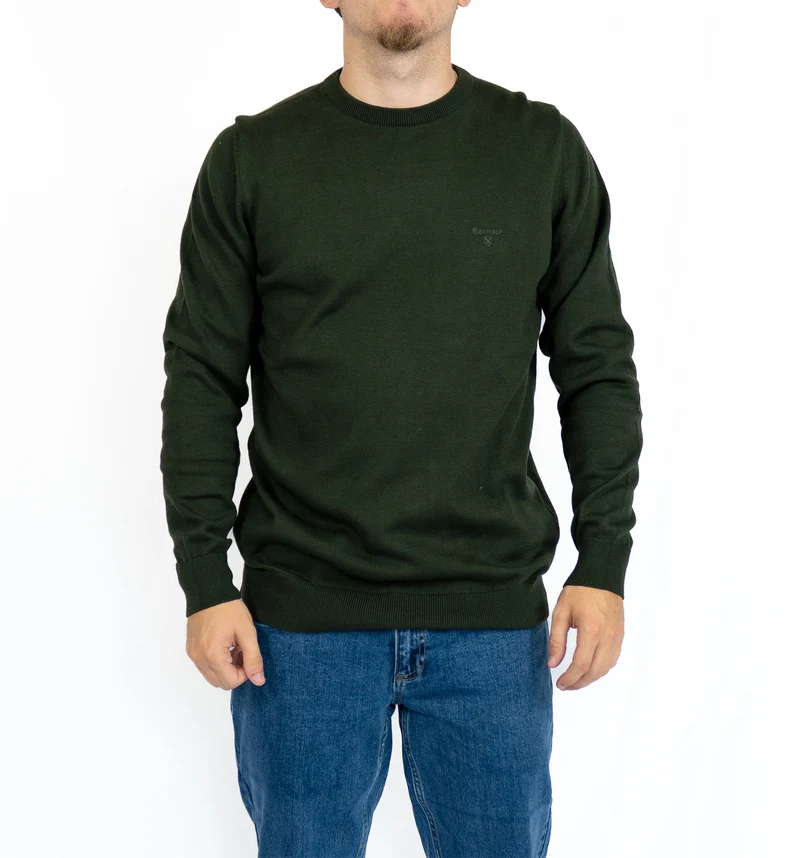Pima Cotton Crew Neck Jumper – Sage