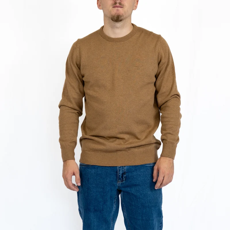 Pima Cotton Crew Neck Jumper – Sandstone
