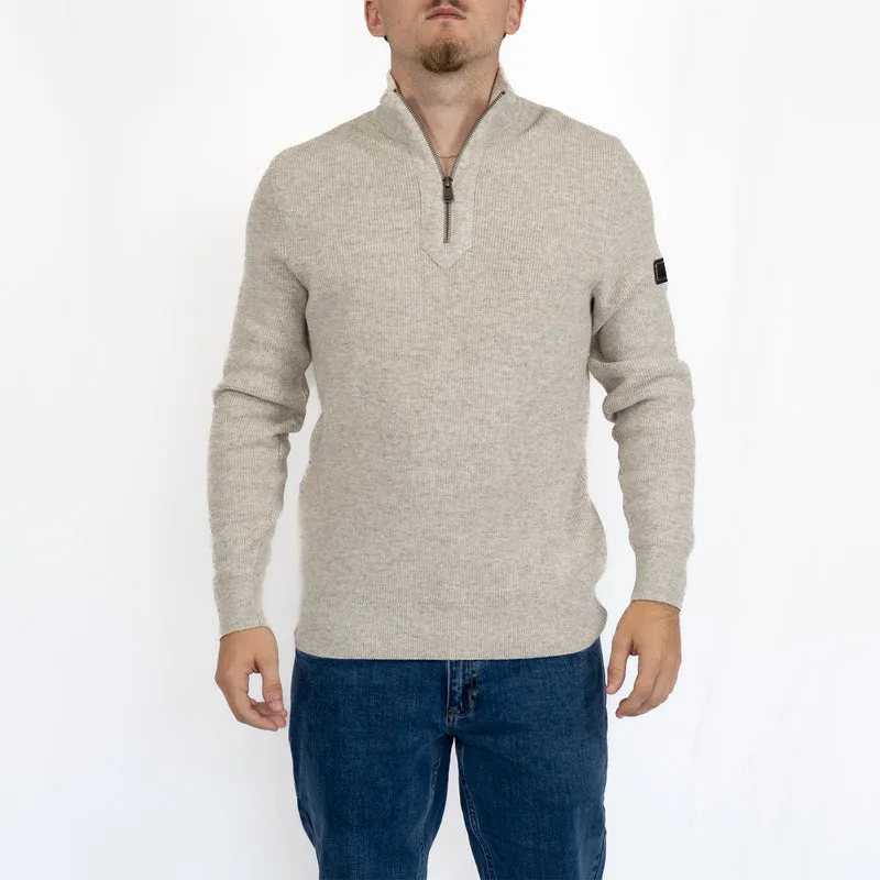 Crawley Funnel Neck Jumper – Concrete