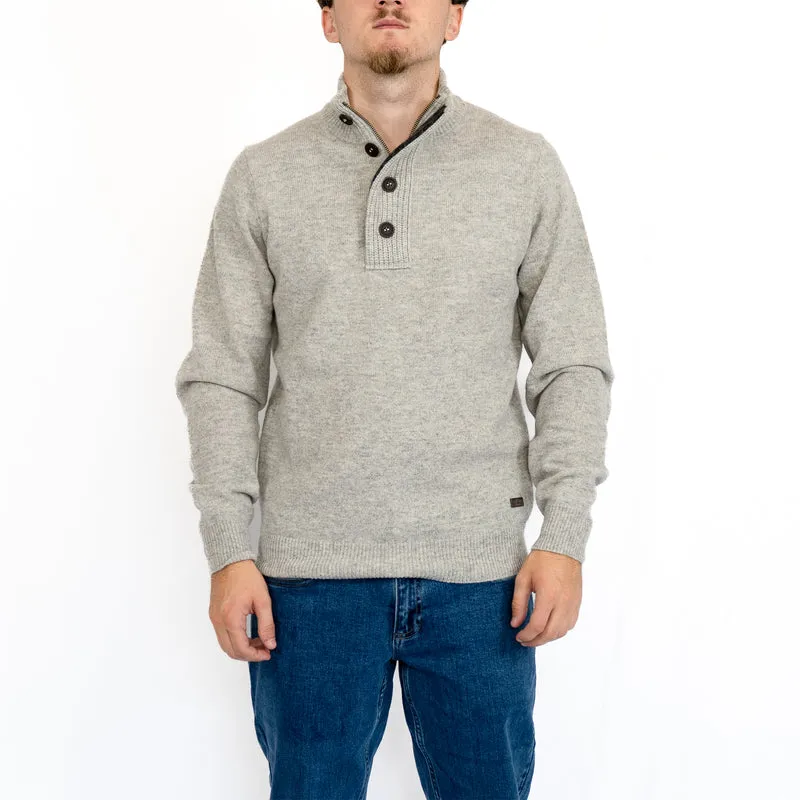 Barbour Essential Patch Half Zip Jumper – Marl Grey