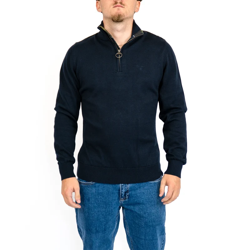 Barbour Cotton Quarter-Zip Jumper – Blue