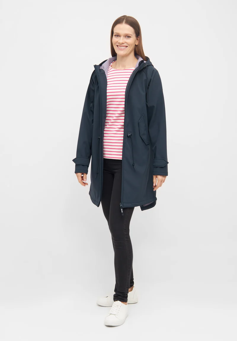 Derbe Regenjas Dames Softshell Friese Island Navy/ Lavendel Grijs