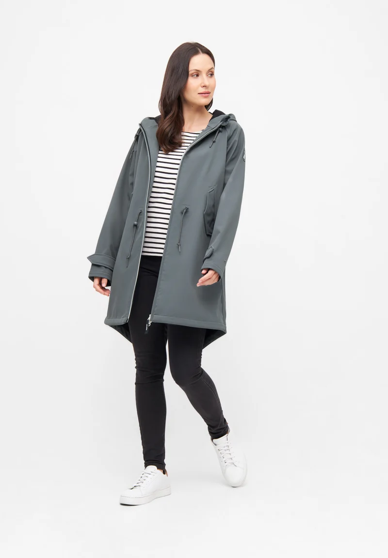 Derbe Regenjas Dames Softshell Friese Island Lava Smoke/ Grijs