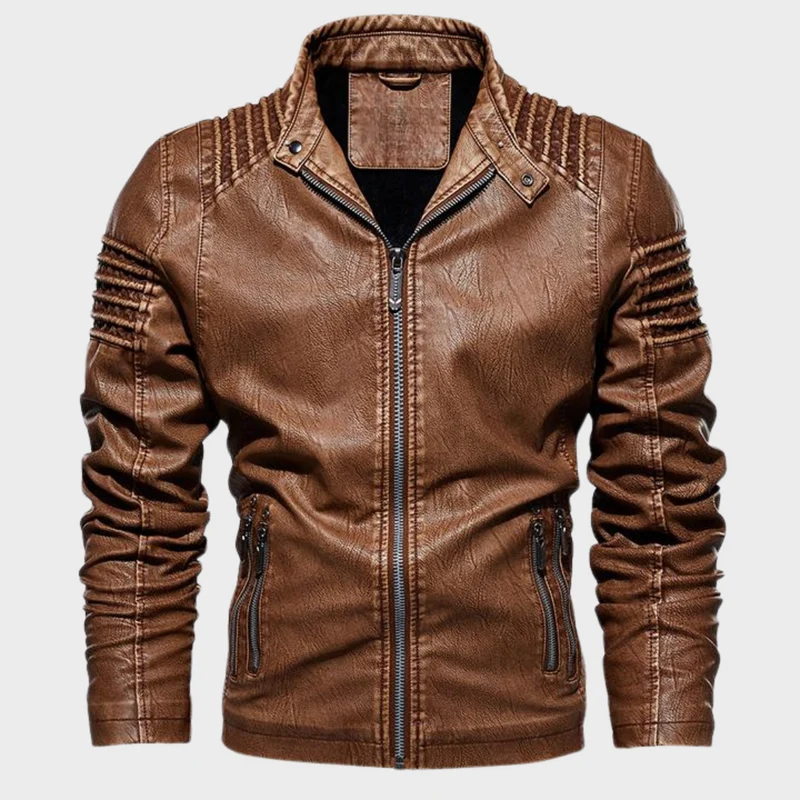 Noud™ Heren Leren Bikerjack