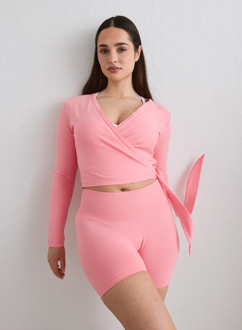 Blush Shape Seamless Wrap Long Sleeve