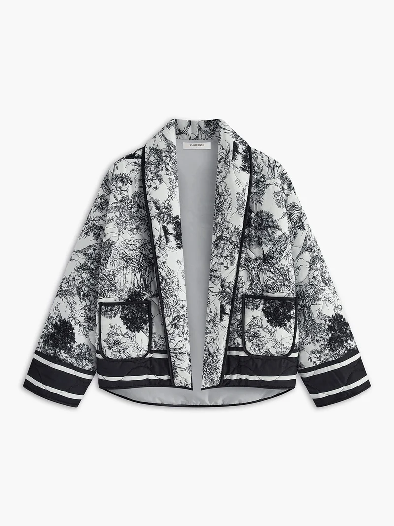 Lichte zomerjack met kunstzinnige print – Elegantie ontmoet comfort