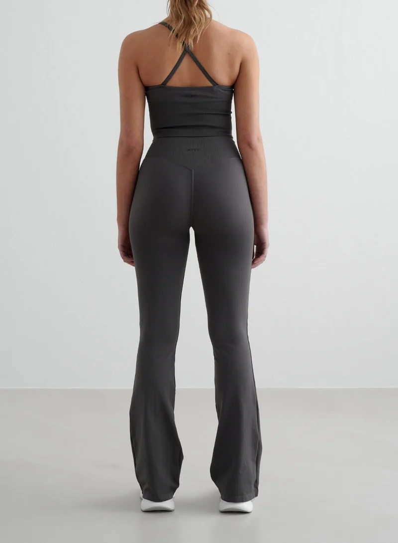 Shadow Grey Shape Seamless Flare Tights