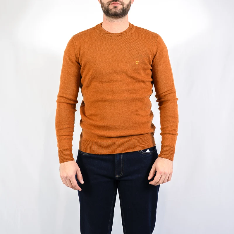 Maidstone crew sweater - burnt ochre