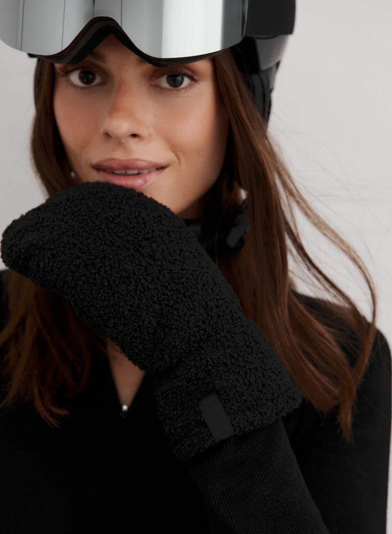 Black Polar Fleece Mittens