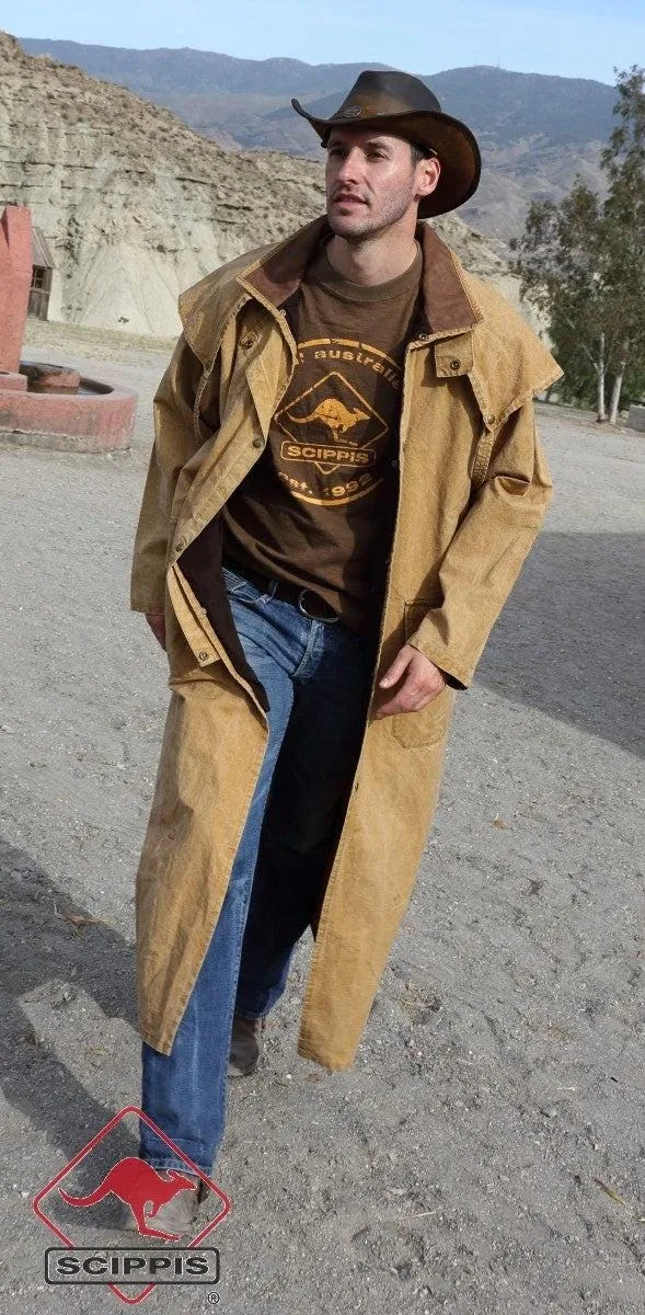 Canvas Riding Coat – Lange canvas jas in cowboy-stijl, ideaal voor paardrijden