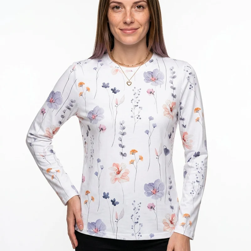 Lichtgewicht Bloemen Top met Lange Mouwen