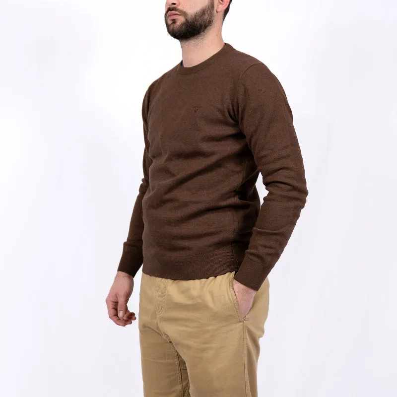 Pima Cotton Crew Neck Jumper Umber – Pull homme casual chic