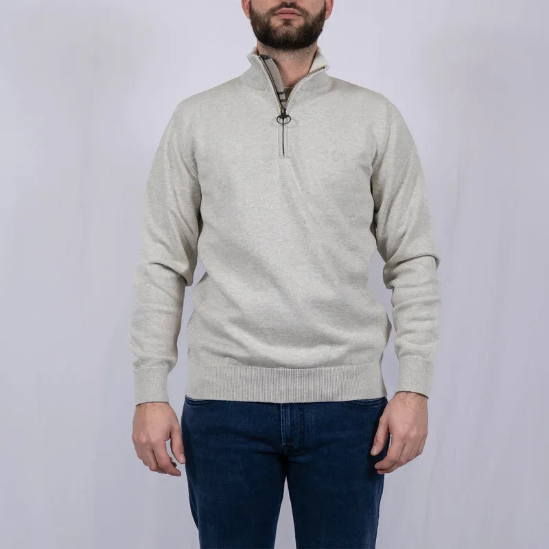 Cotton Quarter Zip Jumper Neutral – Pull homme casual chic