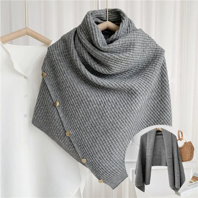 Dames gestreepte poncho – met knopen – voor dagelijks gebruik en extra warmte