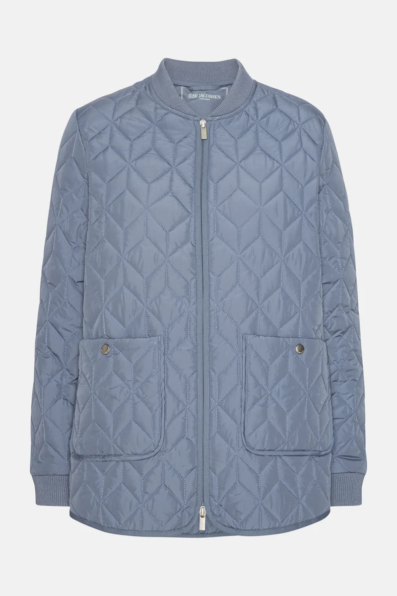 Gewatteerd jack met ribboorden ART45 | Grey Blue