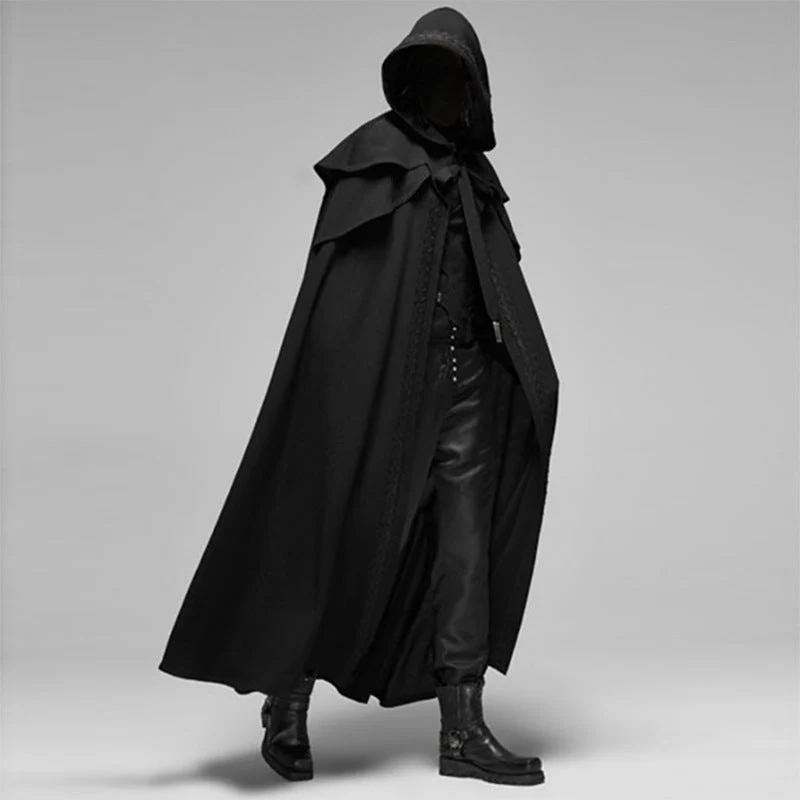 Zwarte Cape – Grote Kap – Gedetailleerd ontwerp – Voor cosplay of speciale gelegenheden