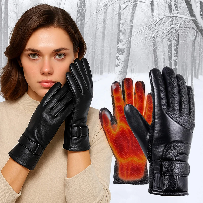 Verwarmde Leren Handschoenen – Elektrische verwarming – Voor koude dagen