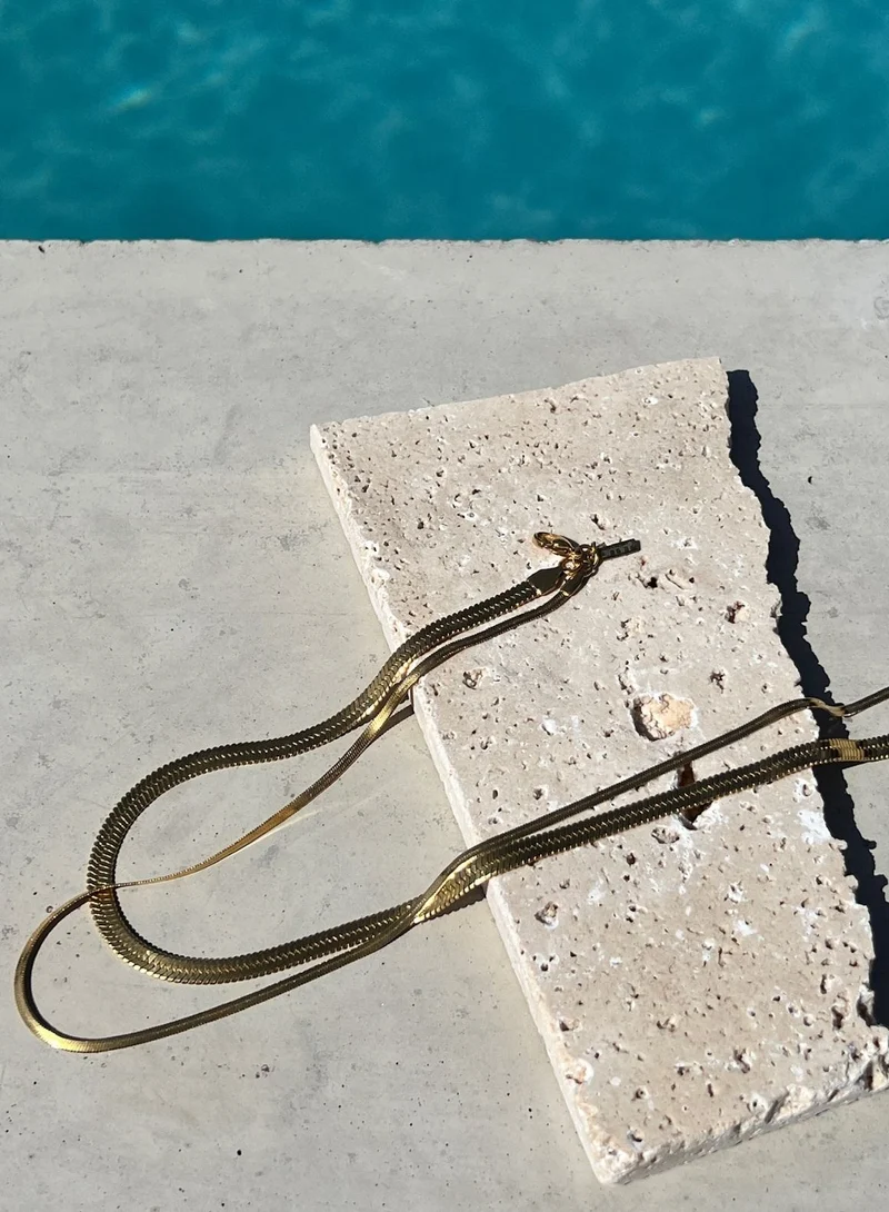 Gold Waterproof Double Necklace
