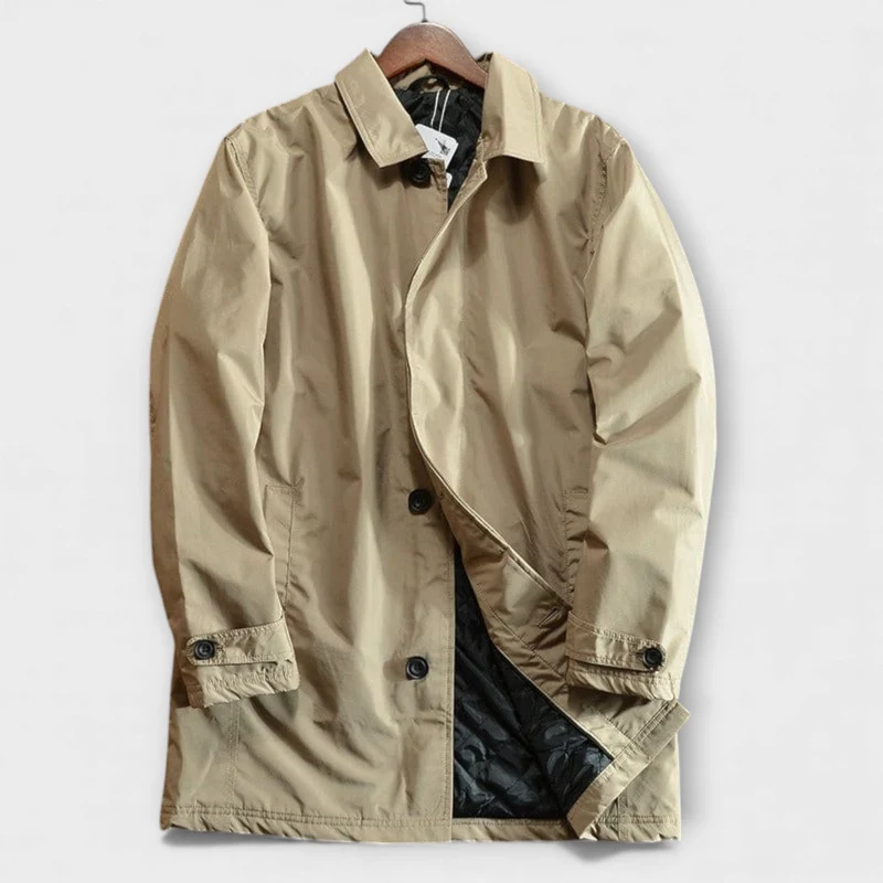 Waterdichte Trenchcoat – Met Rits en Knopen – Voor Mannen