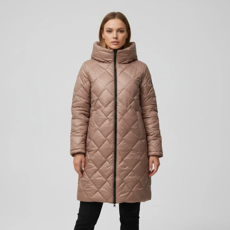 Gewatteerde Winterjas – Met Capuchon – Lange Pasvorm – Voor Dames