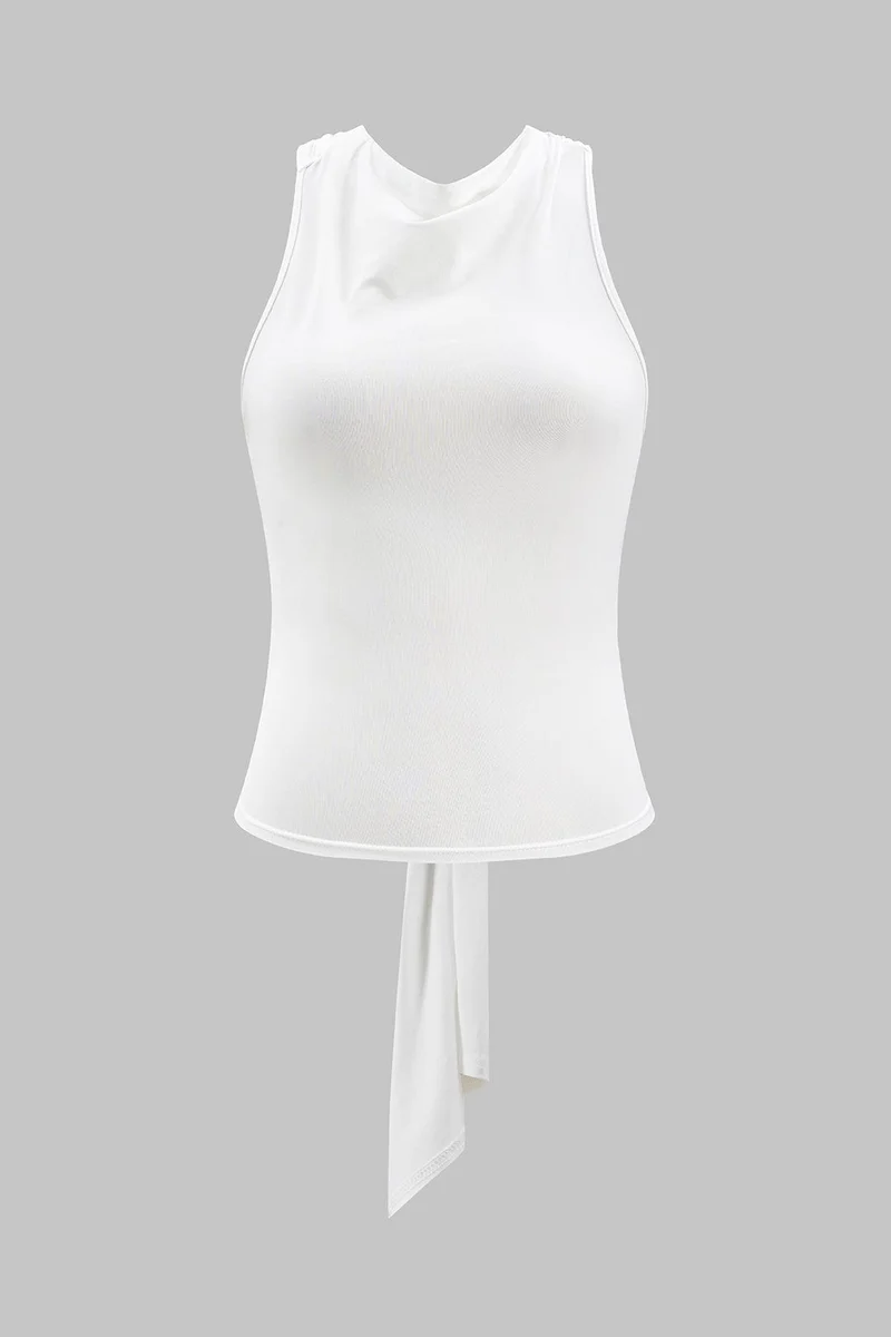 Mallory | Vrouwelijk Haltertop met Wickeldesign & Knoopdetail