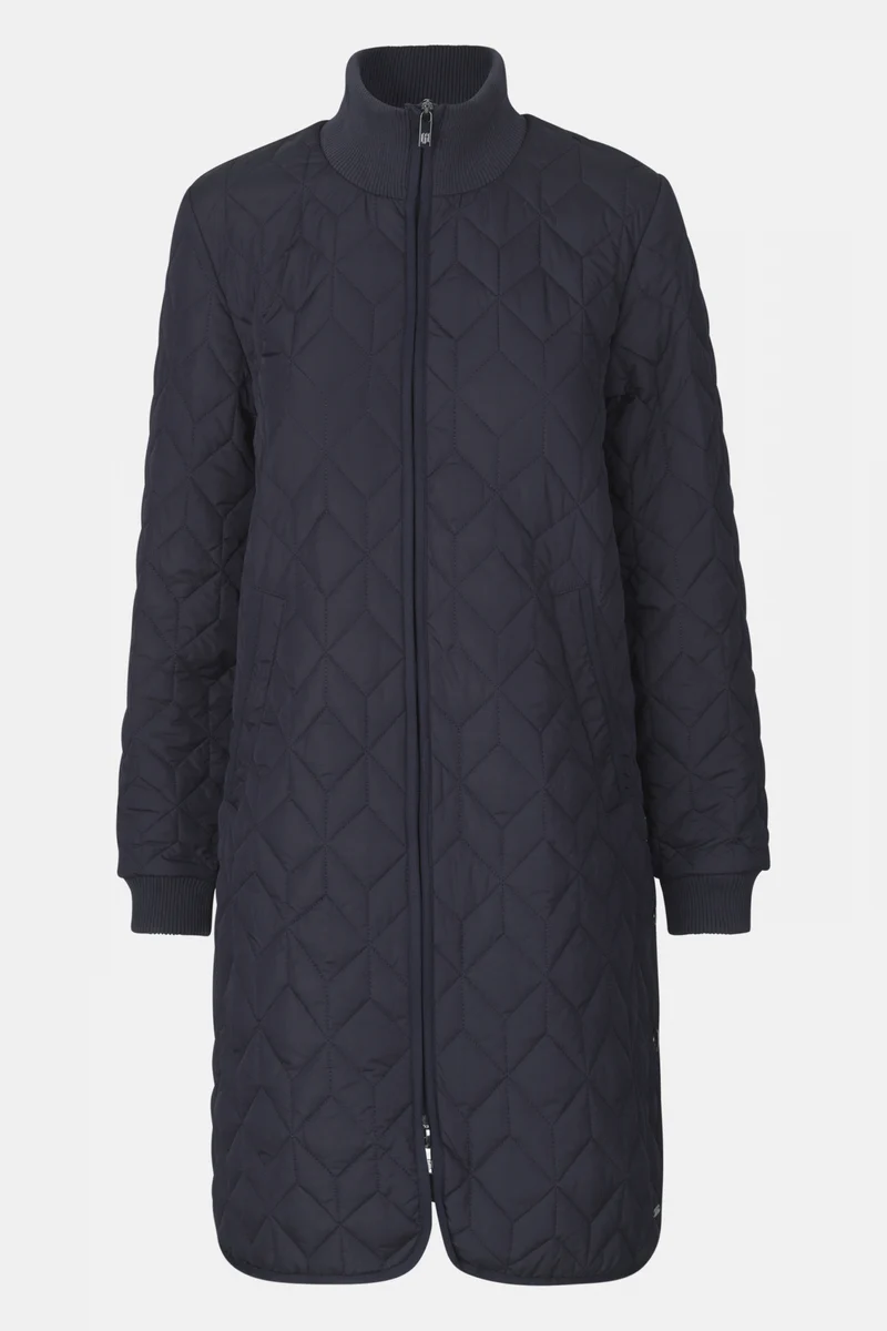 Lange gewatteerde jas ART06 | Dark Indigo