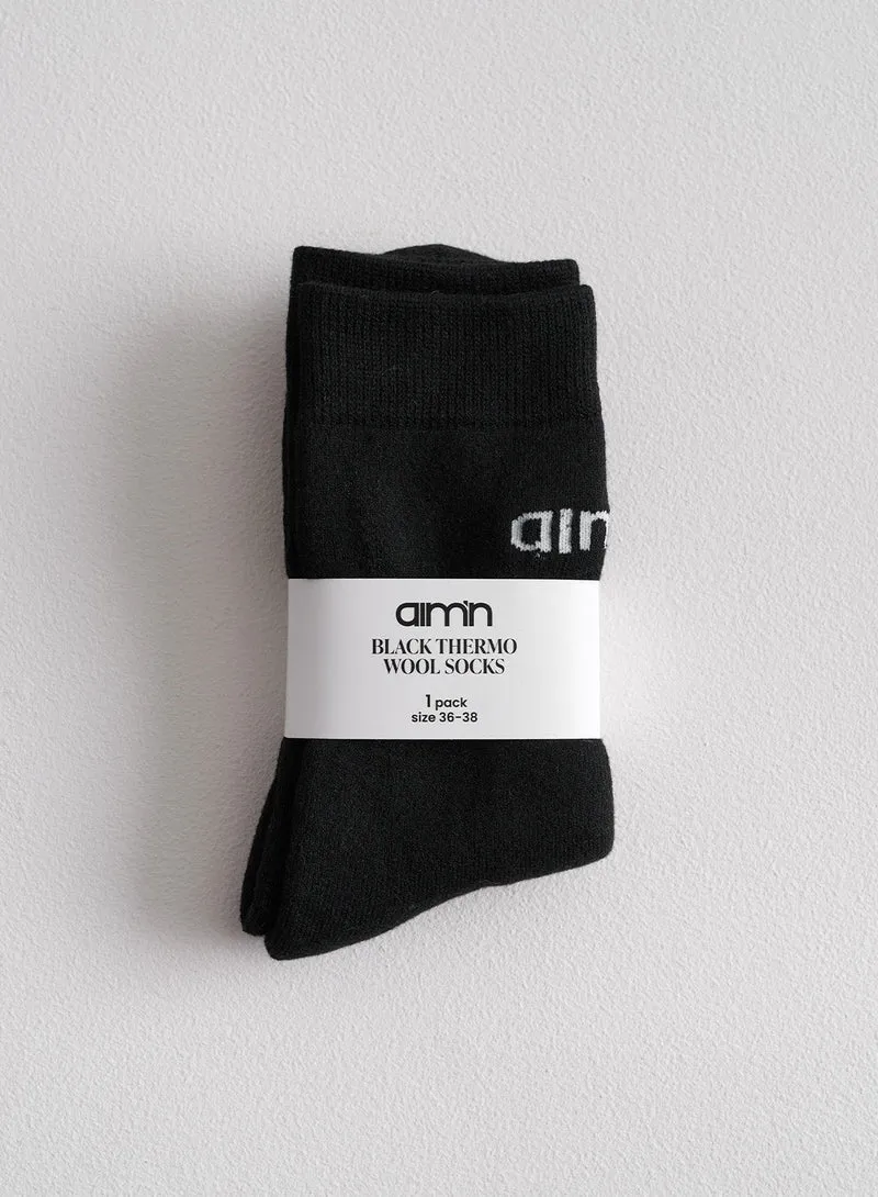 Black Thermo Wool Sock