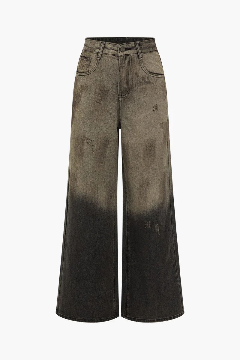 Emmi | Trendy Wide Leg Ombre-Jeans