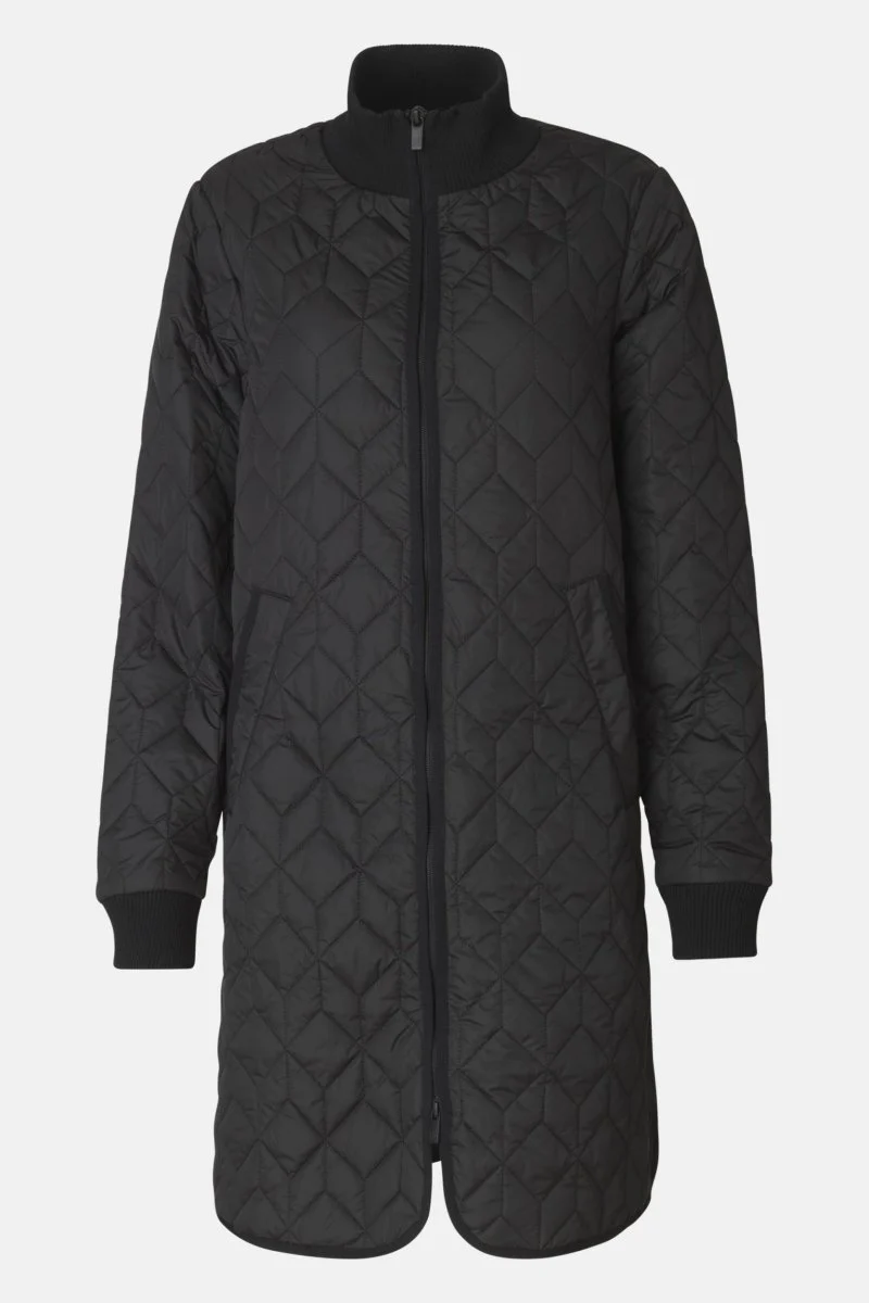 Lange gewatteerde jas ART06 | Black