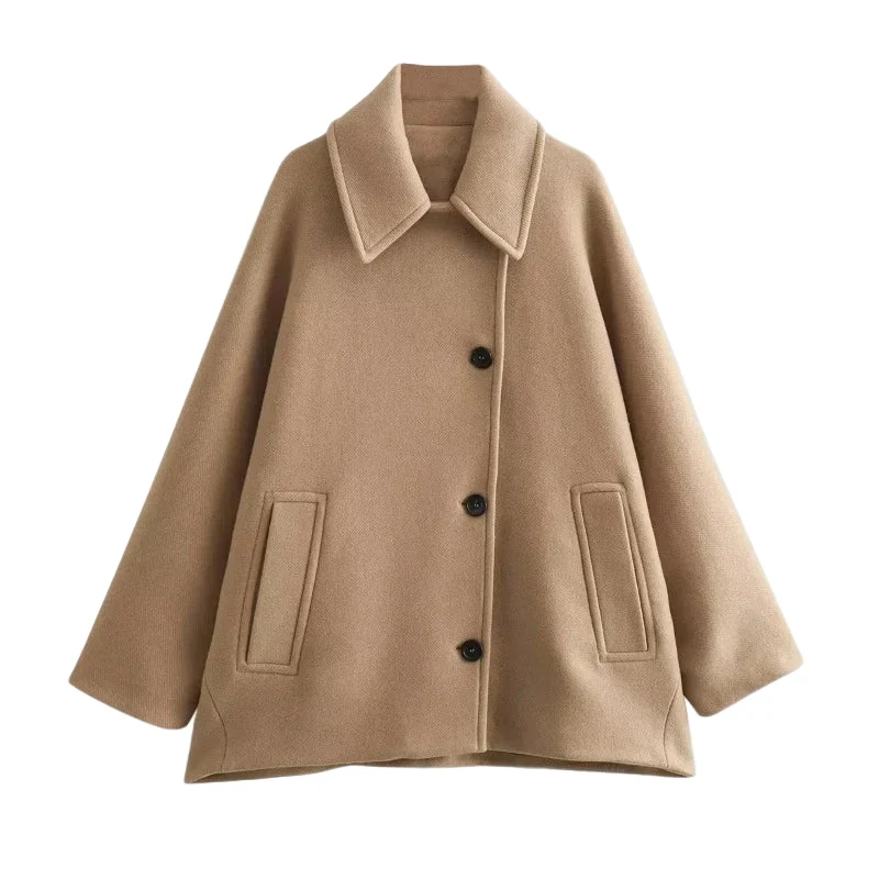 Lange Winterjas voor dames – Oversized – Knopen – Voor koud weer