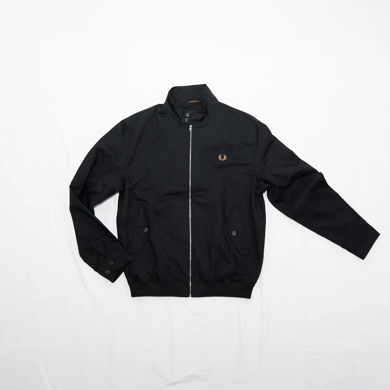 Twill Harrington jacket - black