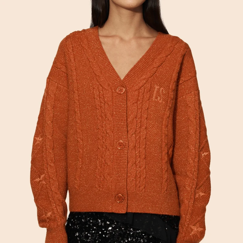 Dames Gebreide Cardigan – Met Sterrenpatroon – Warme en Stijlvolle Trui