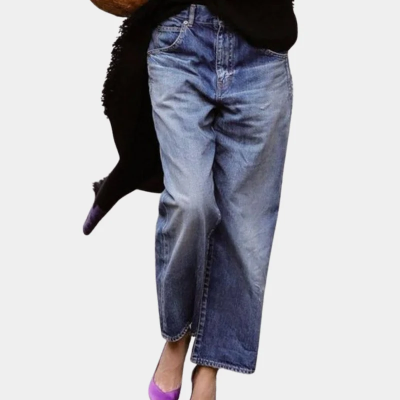Flora™ Dames Cropped Straight Leg Jeans