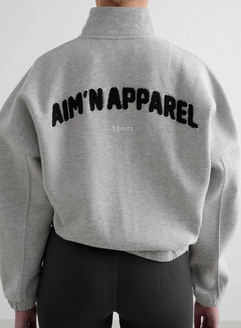 Grey Melange Campus Sweat Zip Jacket