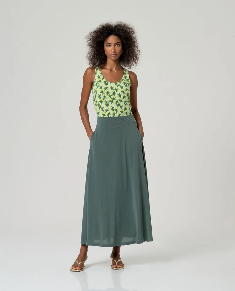 Surkana Maxi Skirt Bottle Green