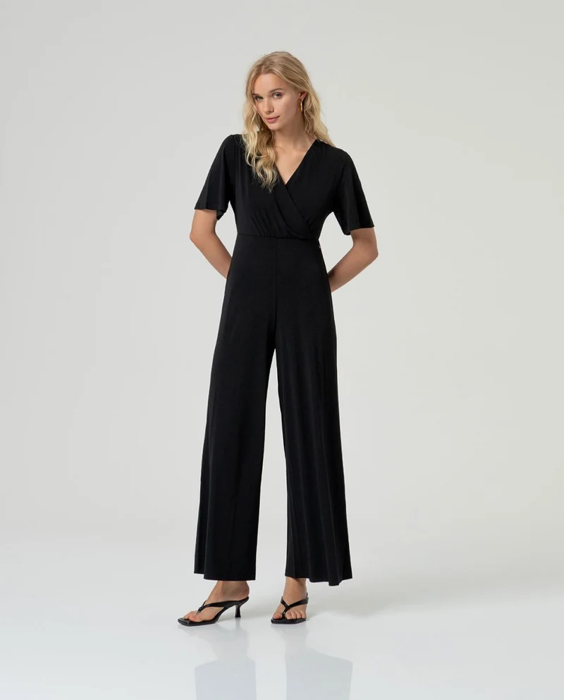 Surkana Cross Neck Jumpsuit Black