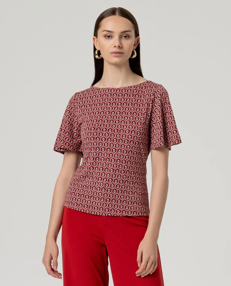 Surkana Boat Neck T-Shirt Tile