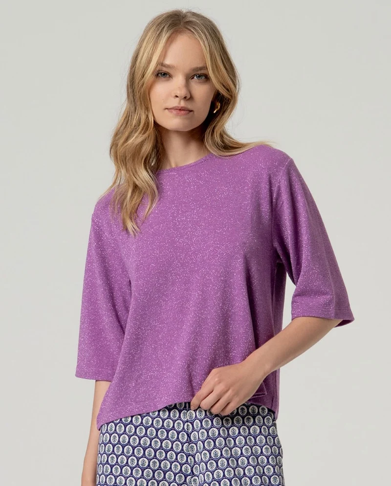 Surkana Lurex T-Shirt Powdered Mauve