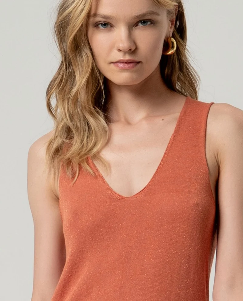 Surkana V-Neck Strappy Top Tile