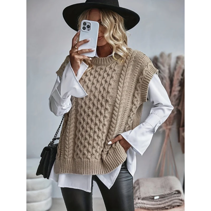 Gebreide Damesvest zonder Mouwen – Tijdloze Casual Elegantie