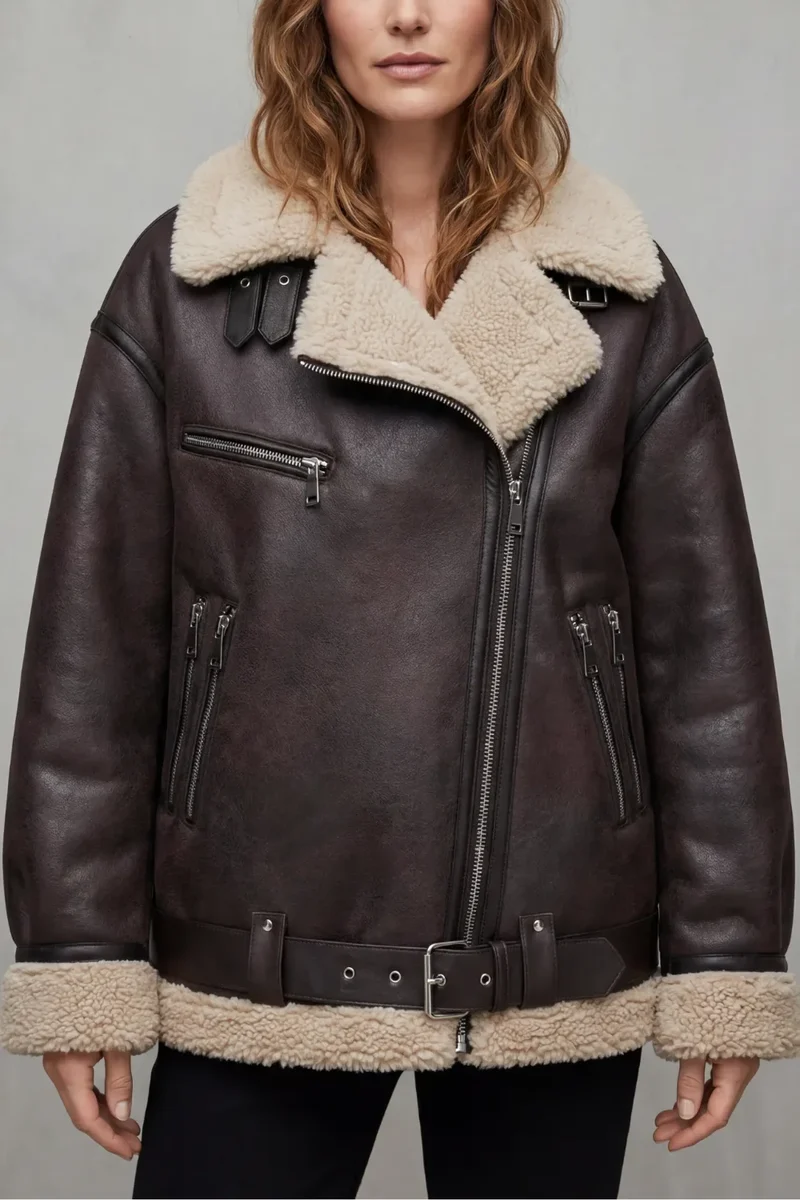 Vionessa | Oversized Leren Aviator Jas