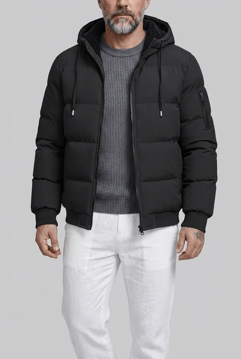 Heren Gewatteerde Puffer Winterjas | Capuchon & ritszakken