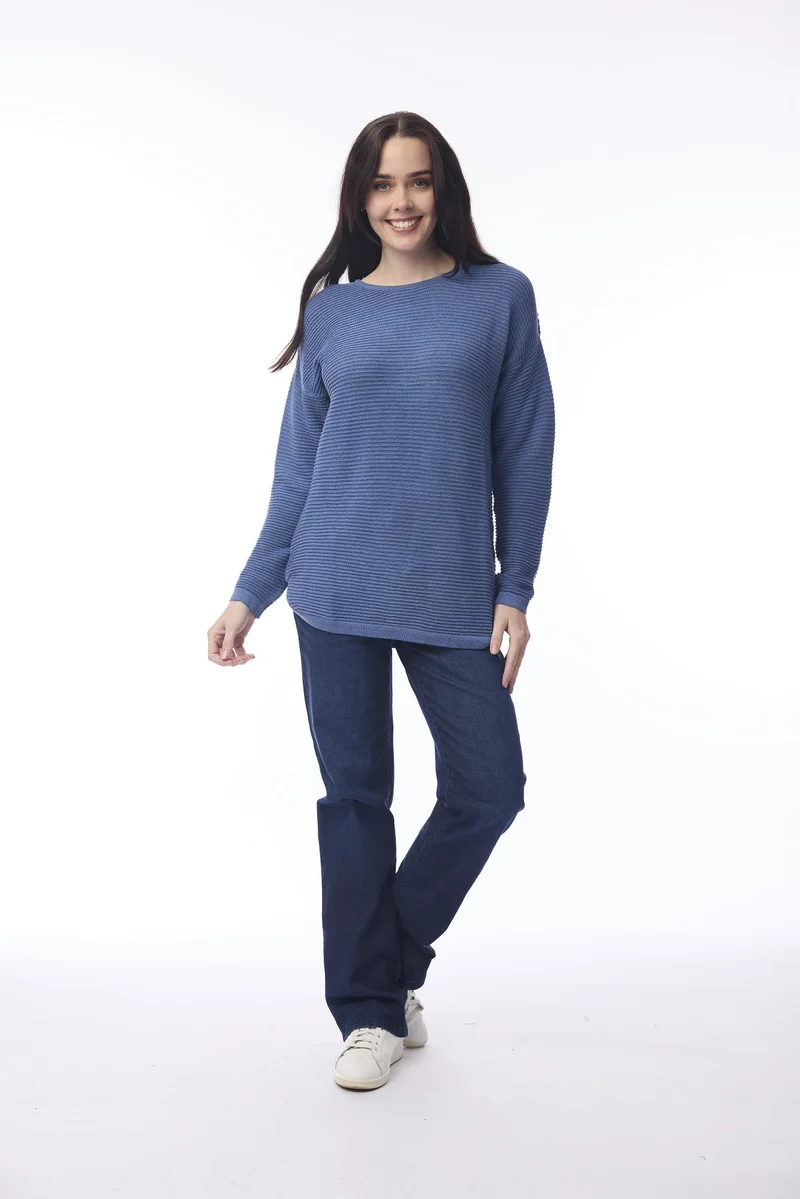 Orientique - Trui gebreid - Denim Melange - 1320