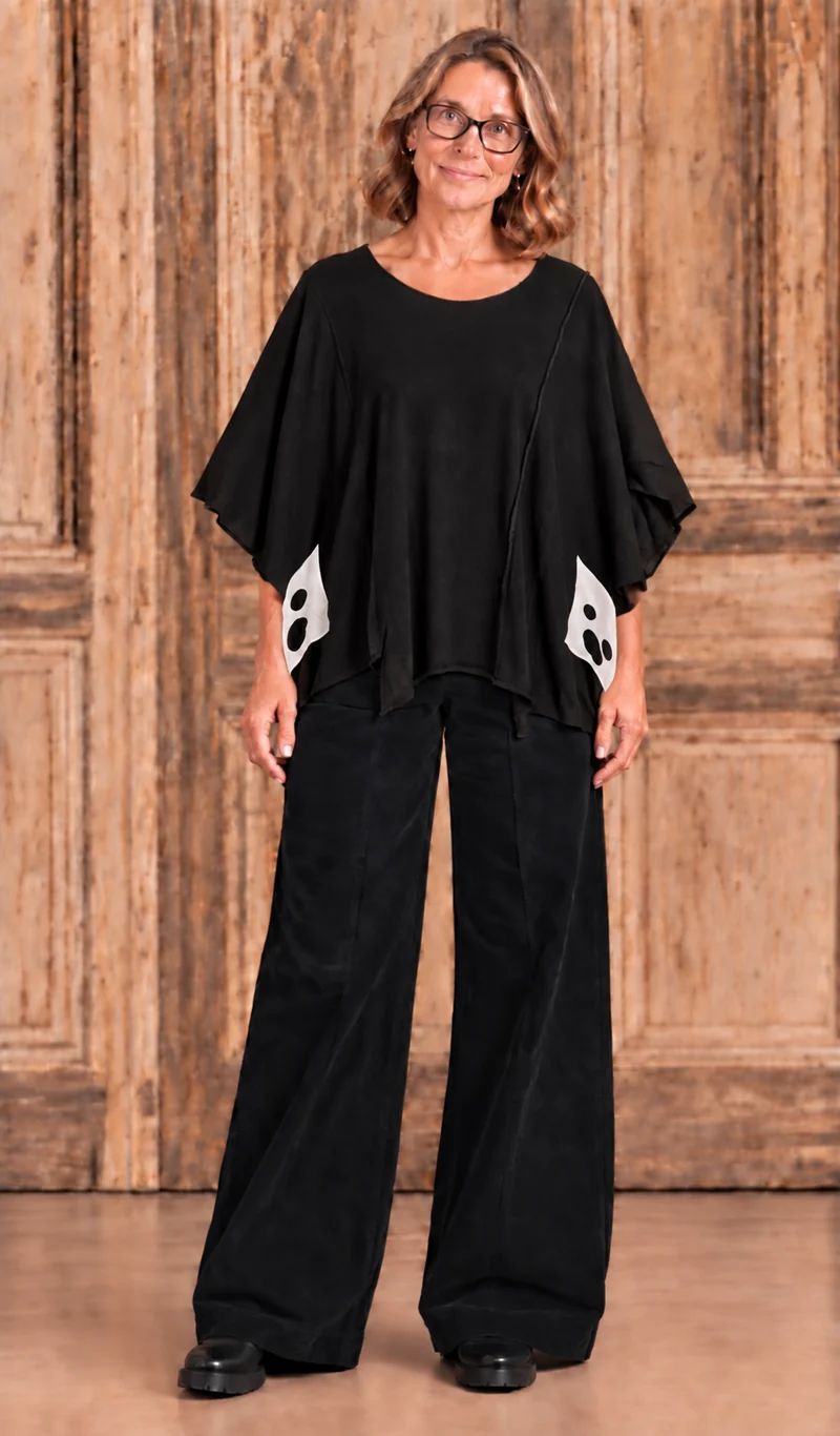 Amandine top zwart/wit