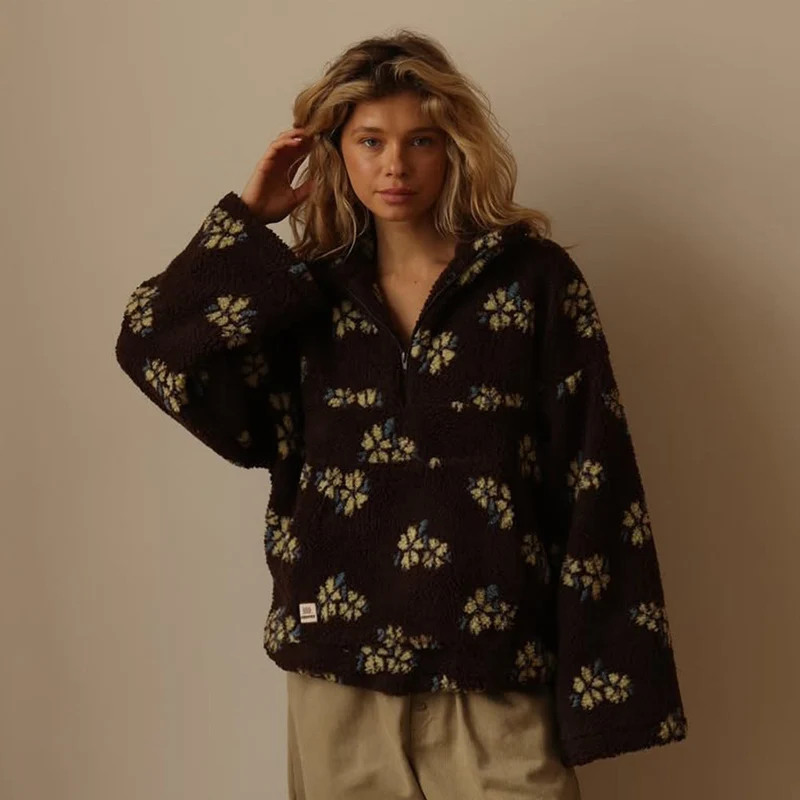 Roos | Fleece Trui met Revers